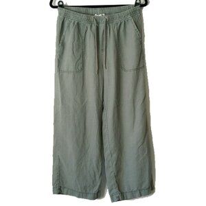 Splendid Crop Wide Leg Linen Lyocell Pants S Sage Green